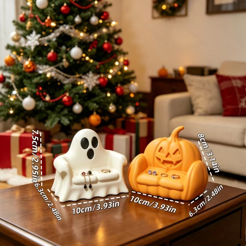 3D Printing Ghosting - 3D Printed Ghost Jewelry Holder Pumpkin