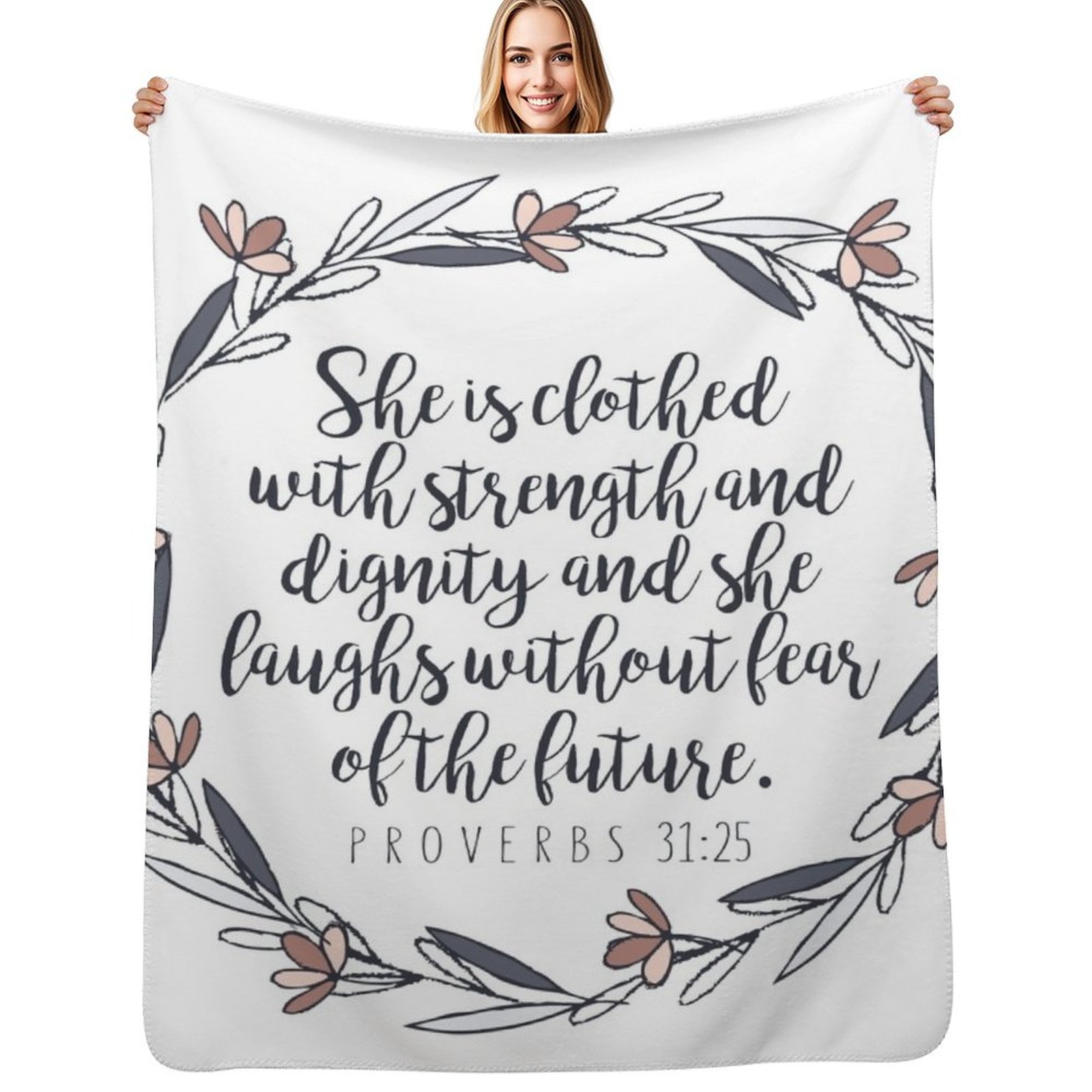 3D Printing Verse - Bible Verse - Proverbs 31:25 Throw
