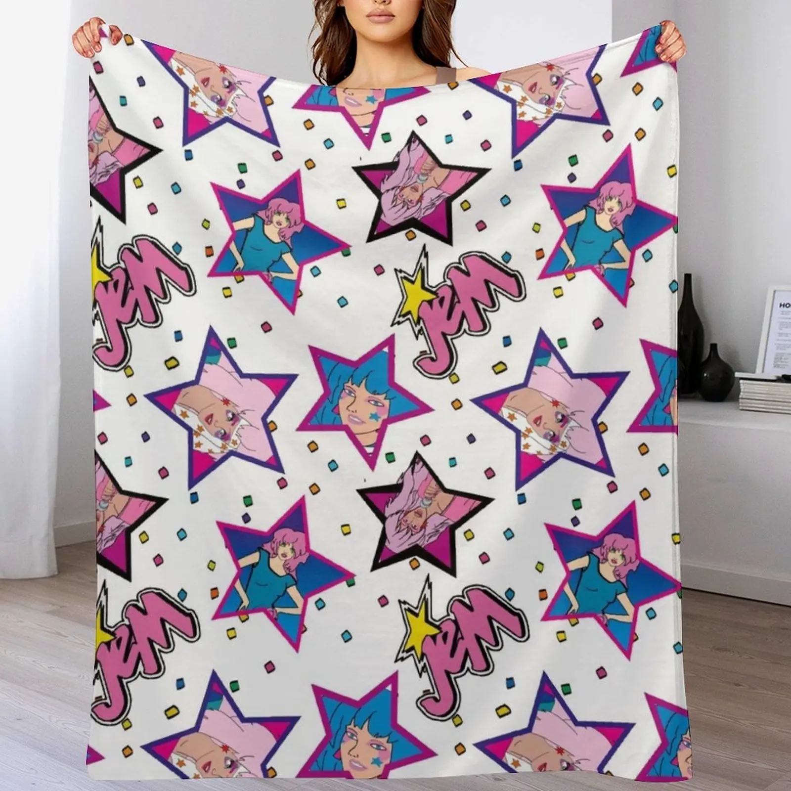 3D Printing Hologram - jem and the holograms Throw Blanket