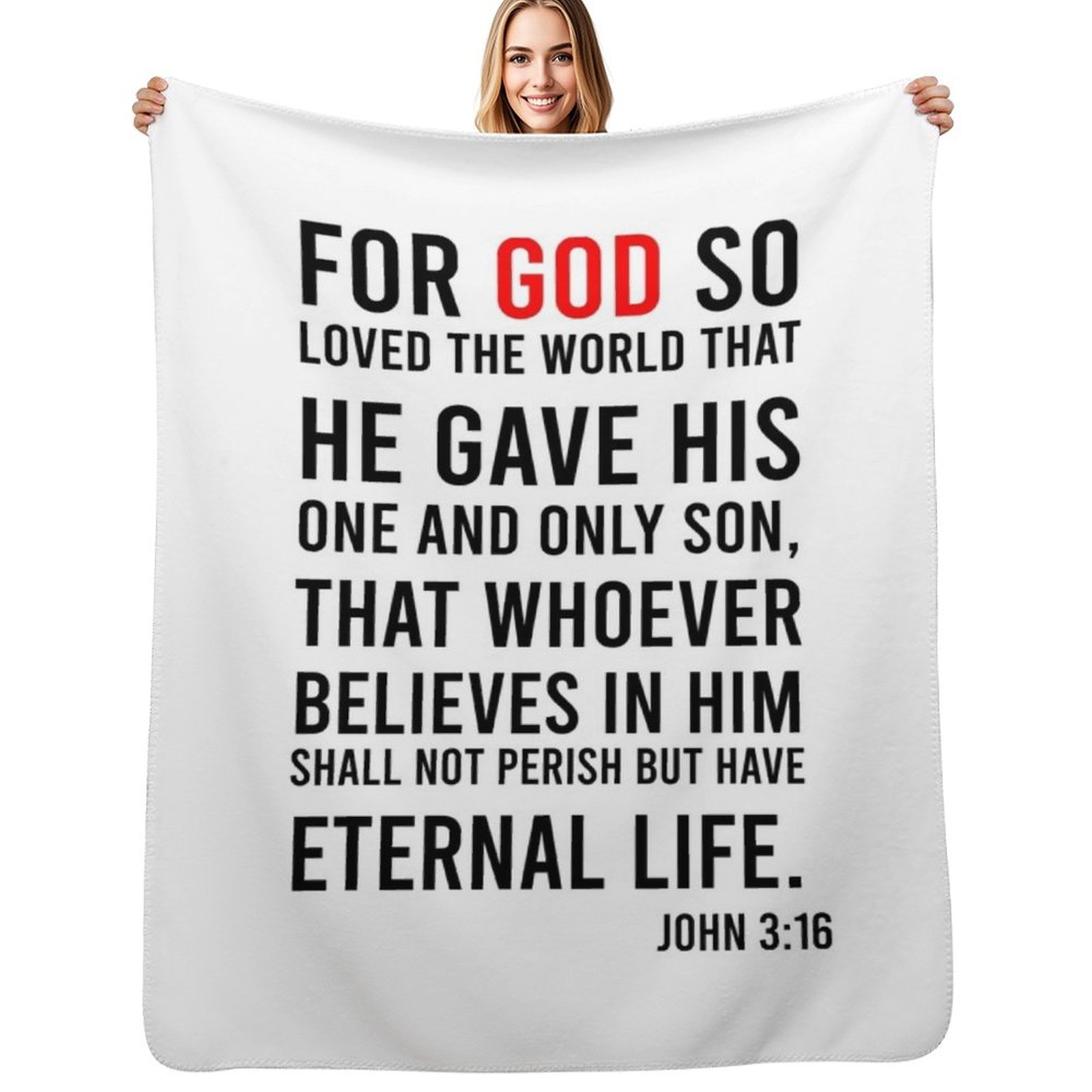 3D Printing Verse - John 3:16 Bible Verse Throw Blanket