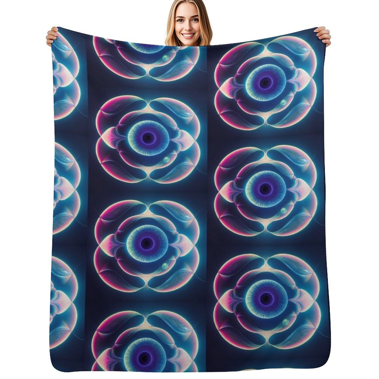 3D Printing Hologram - Sacred Geometry Hologram Throw Blanket Fade