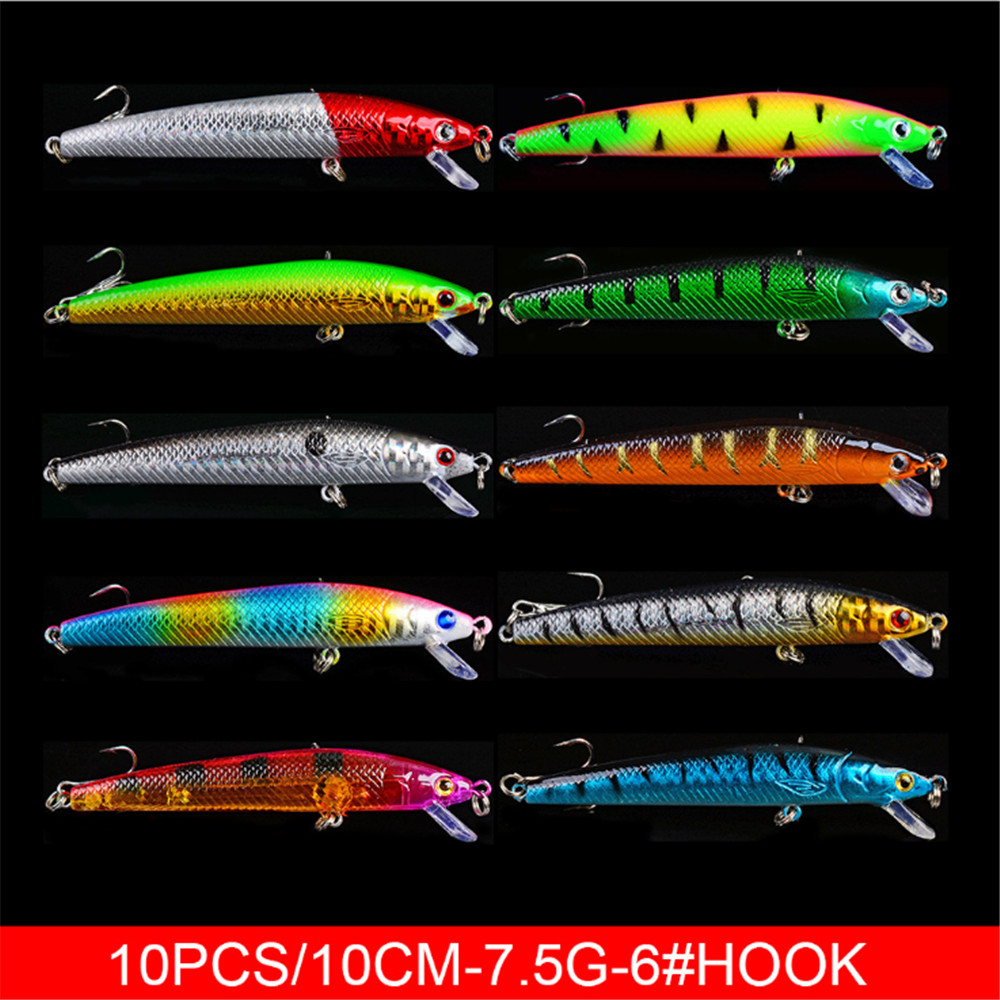20 Cái/lốc Minnow Mồi Câu Cá B - đánh giá và giá 3D Printing Lure