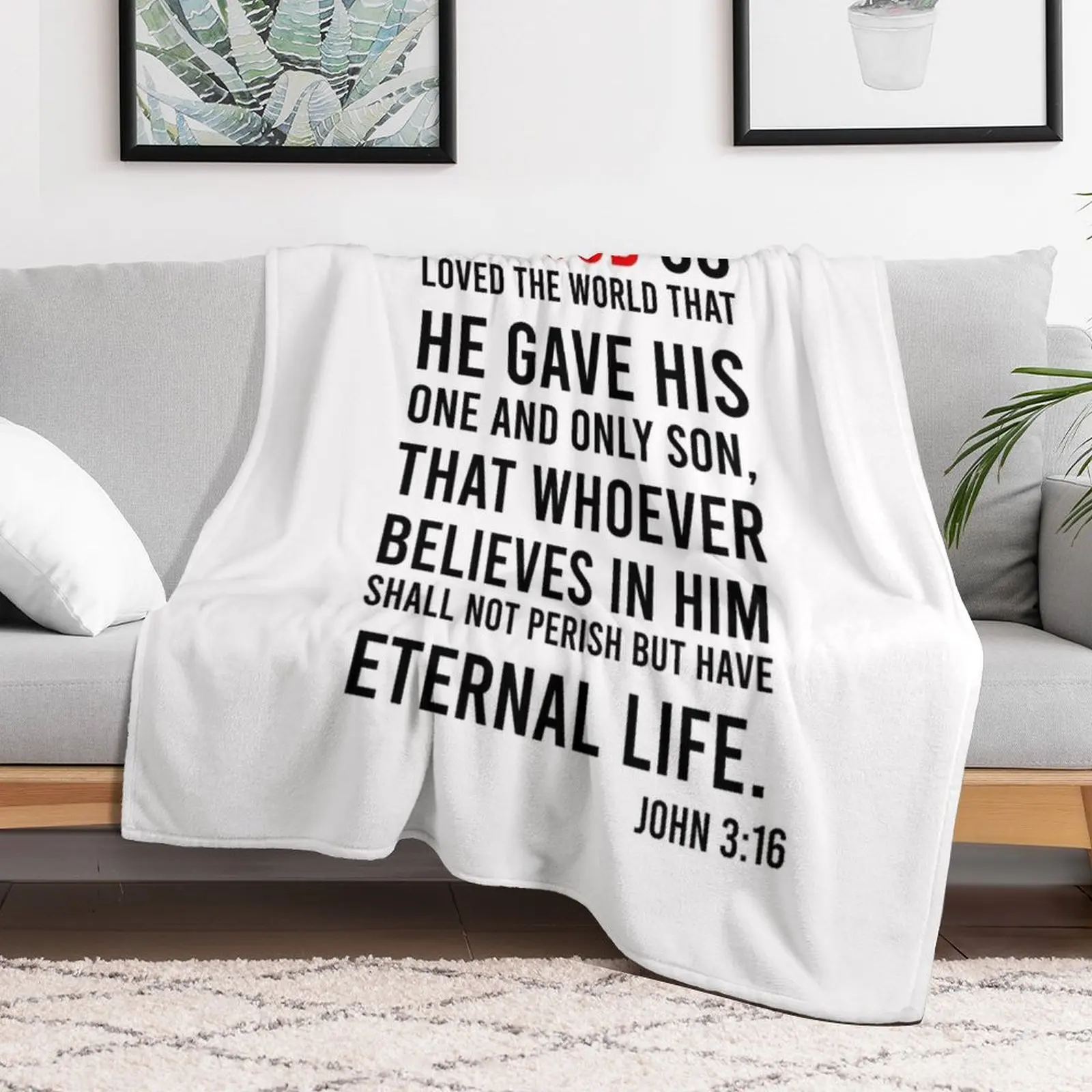 John 3:16 Bible Verse Throw Bl - đánh giá và giá 3D Printing Verse