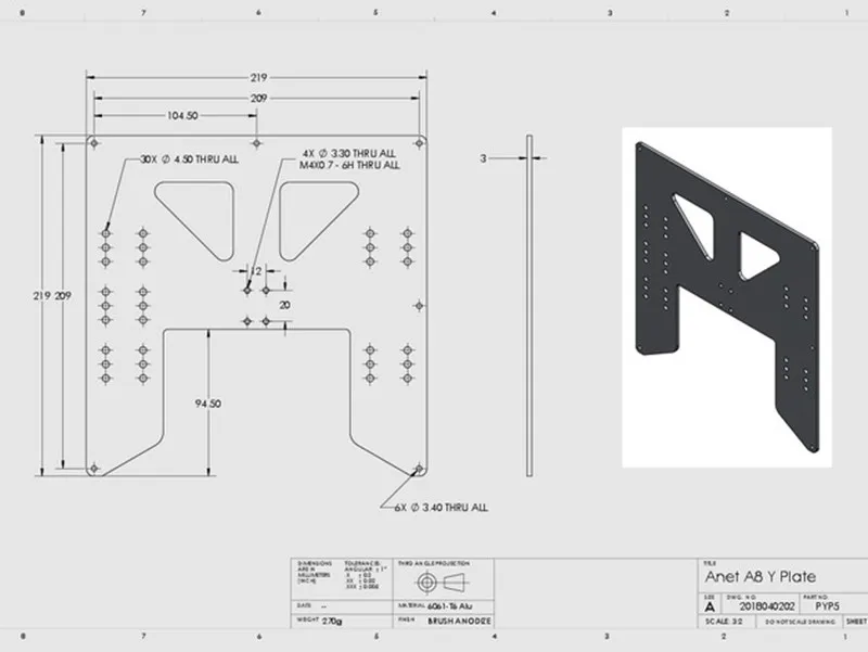 Anet A8 Y-Xe Đẩy Nâng Cấp Đĩa  - đánh giá và giá 3D Printing Laptop