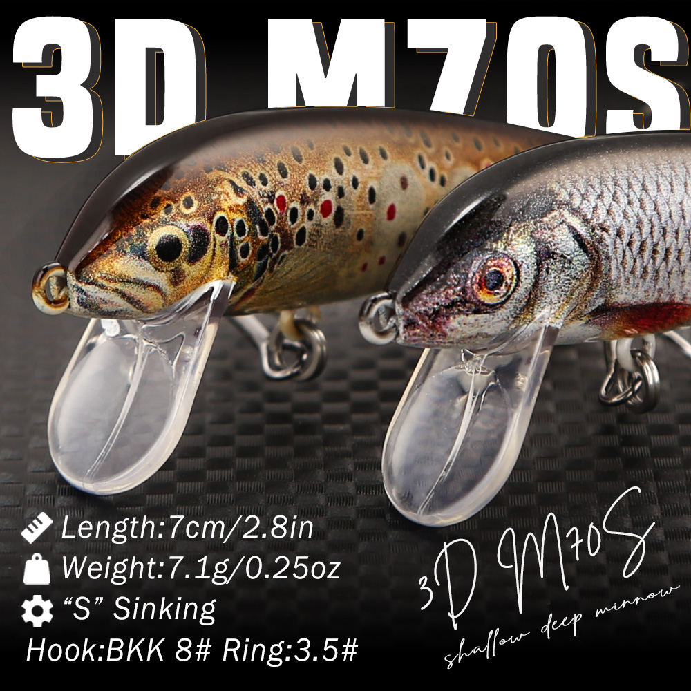 B&U Sinking Minnow Fishing Lur - đánh giá và giá 3D Printing Lure