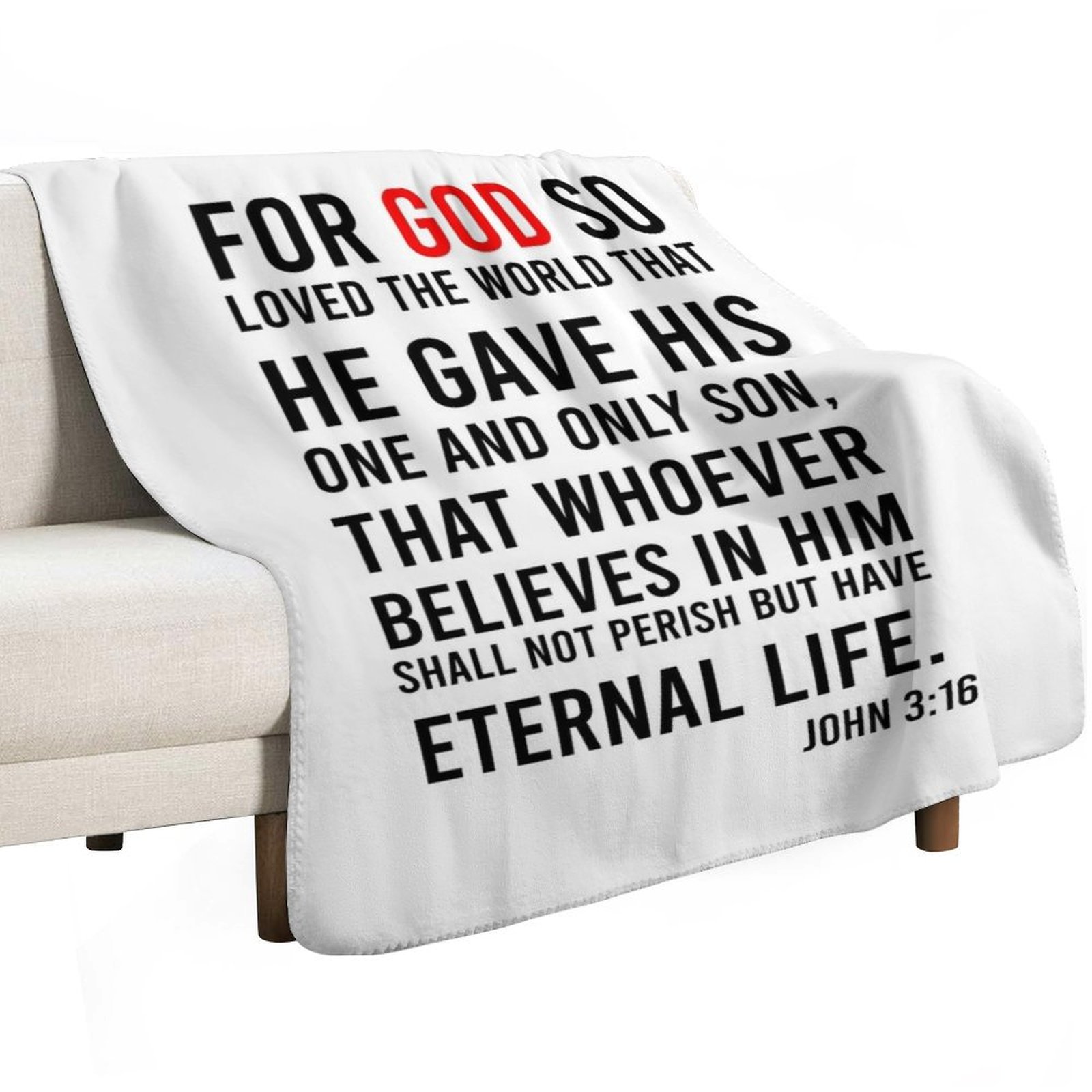 John 3:16 Bible Verse Throw Bl - đánh giá và giá 3D Printing Verse